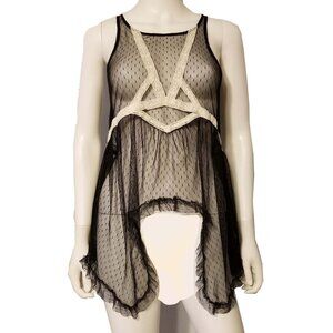 FREE PEOPLE VOILE AND LACE TOP